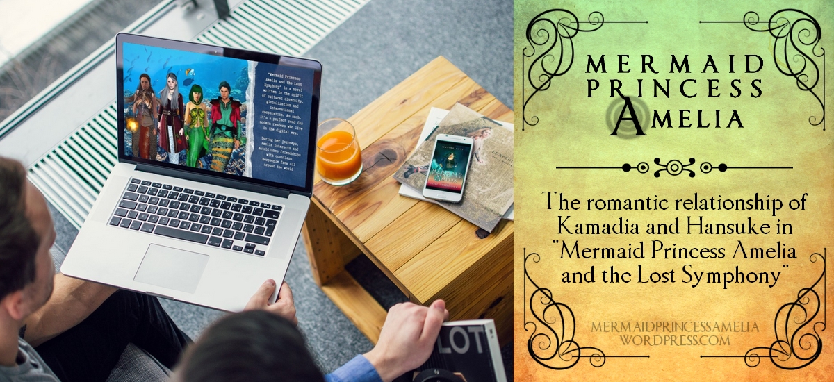 The romantic relationship between Kamadia and Hansuke in “Mermaid Princess Amelia and the Lost Symphony” by Maxine Foti